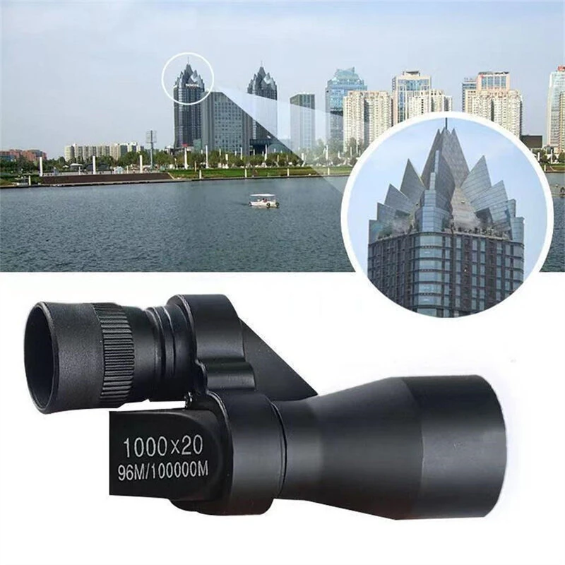 1000x20 Mini Portable High Definition Long Range Clear Monocular Telescope High Magnification Zoom Hunting Camping Mountaineering Fishing Outdoor