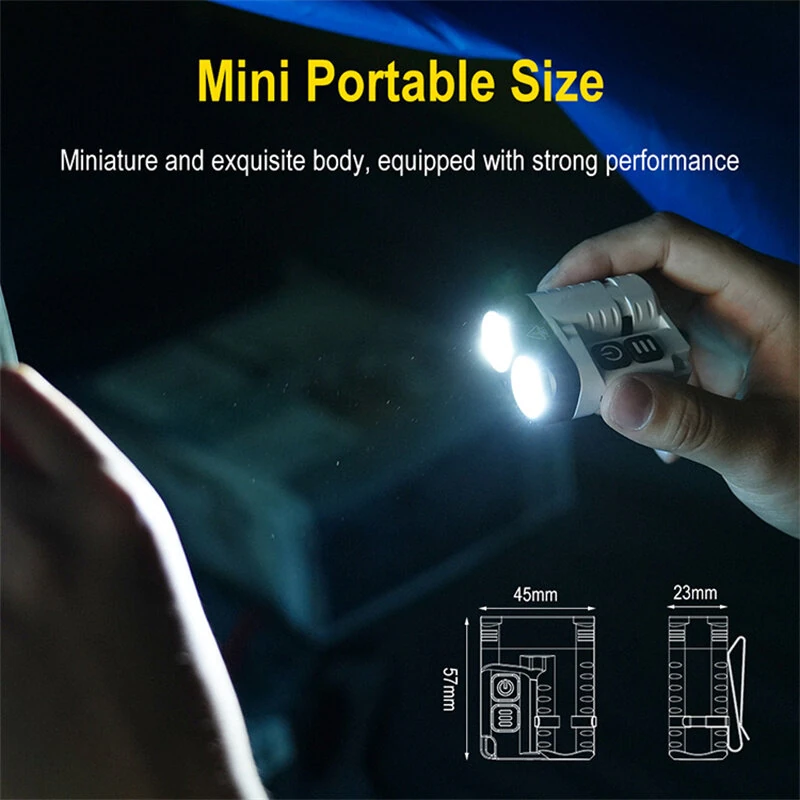 1600LM Mini Size High Lumen LED Keychain Flashlights U6 Super Bright Aluminum Alloy Housing Emergency Light IP68 Waterproof for Camping Hiking Lamp