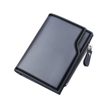 PU Leather Men's Wallet Clutch Bag Card Holder Short Wallets Zipper Large Capacity Vintage Male Purses