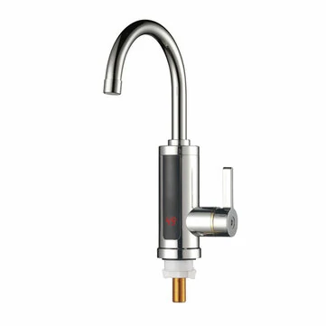 AGSIVO 3000W Instant Electric Water Heater Faucet Tap Tankless LED Digital Display Stainless Steel EU Plug for Kitchen Bathroom
