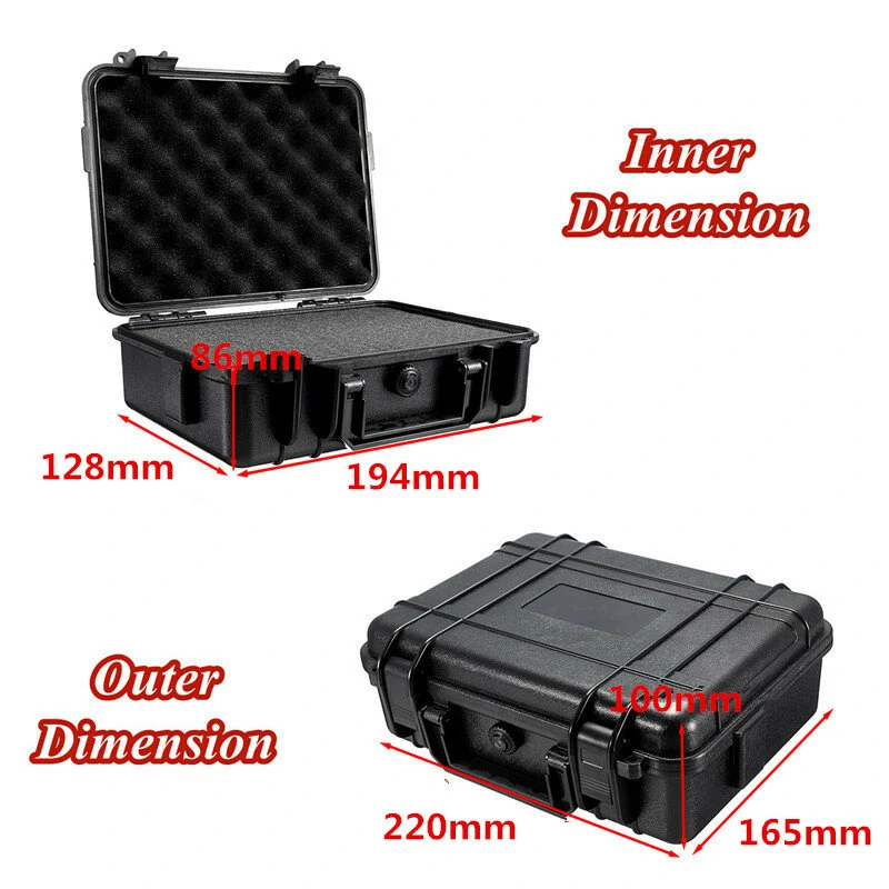 Plastic Hardware Storage Tool Box With Sponge Waterproof Instrument Case Portable Equipment Suitcase