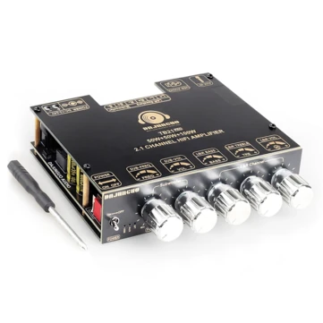 ZK-TB21 PRO 2.1 Channel 5.2 Stereo bluetooth Amplifier Board 50W+50W+100W TPA3116D2 Chip AUX Amplifier