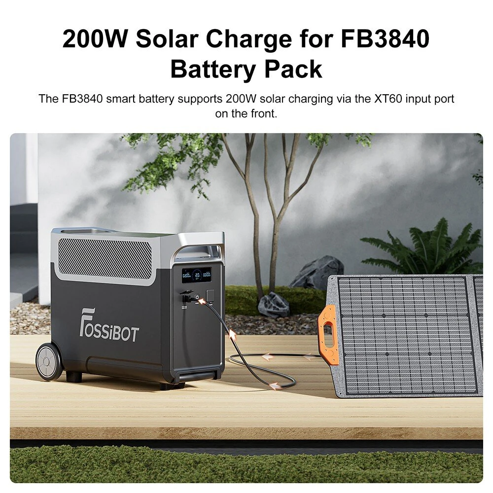 [EU Direct] FOSSiBOT FB3840 Expansion Battery, 3840Wh LiFePO4 Battery Pack for F3600 Pro, USB-A 18W, Type-C 100W, 200W Max Solar Charge