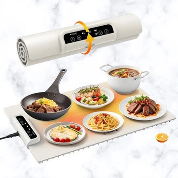 Multifunctional Silicone Insulated Food Warming Board Electric Food Warming Mat  3-Level Temperature Adjustable Compatible With Metal, Ceramic, Glass And Enamelware