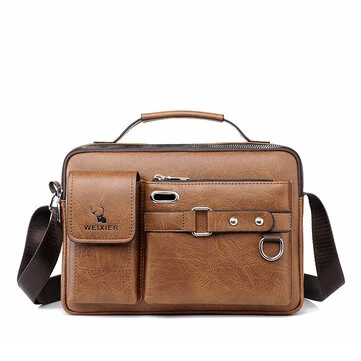 Men's PU Material Crossbody Bag Men's Business Briefcase Bag Portable Single Shoulder Bag Casual Bag Men's Bag Gift For Father/Anniversary