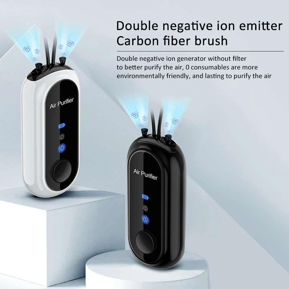 Portable Wearable Negative Ion Air Purifier Neck Purifier 1.2 Billion Negative Ion Purifier Necklace Air Purifier with Digital Display