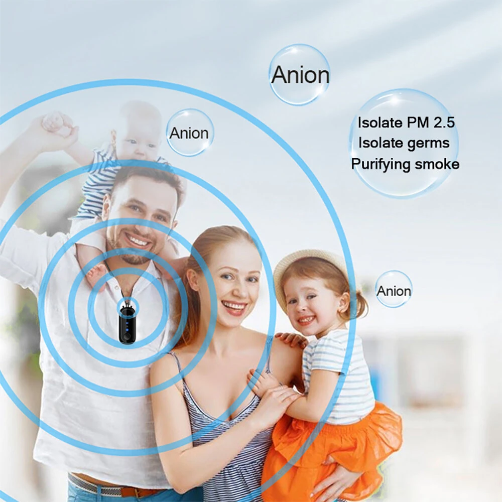 Portable Wearable Negative Ion Air Purifier Neck Purifier 1.2 Billion Negative Ion Purifier Necklace Air Purifier with Digital Display