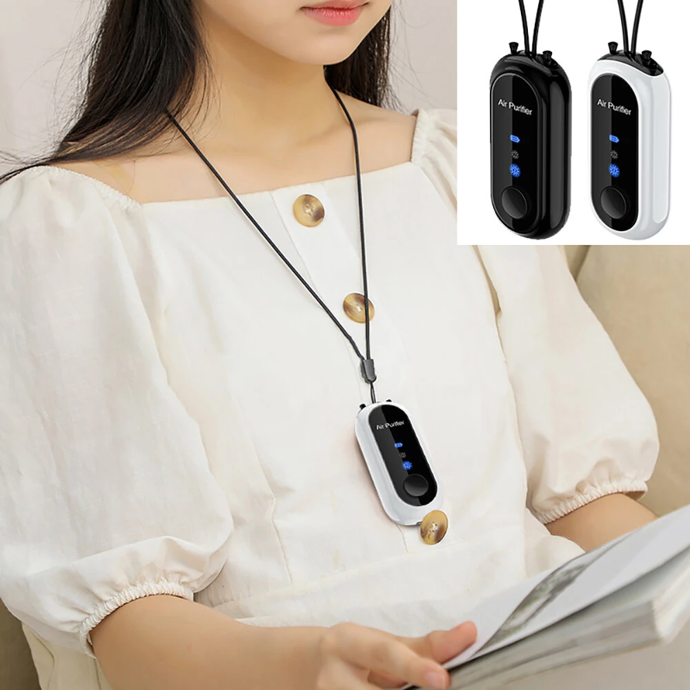 Portable Wearable Negative Ion Air Purifier Neck Purifier 1.2 Billion Negative Ion Purifier Necklace Air Purifier with Digital Display