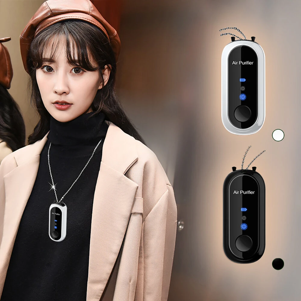 Portable Wearable Negative Ion Air Purifier Neck Purifier 1.2 Billion Negative Ion Purifier Necklace Air Purifier with Digital Display