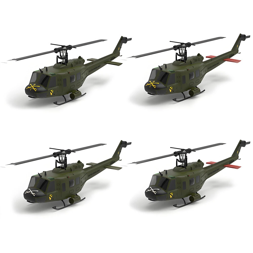 Eachine E190 1:34 UH-1 HUEY Scale 2.4G 6CH Altitude Hold Optical Flow Positioning Dual Brushless Motor RC Helicopter