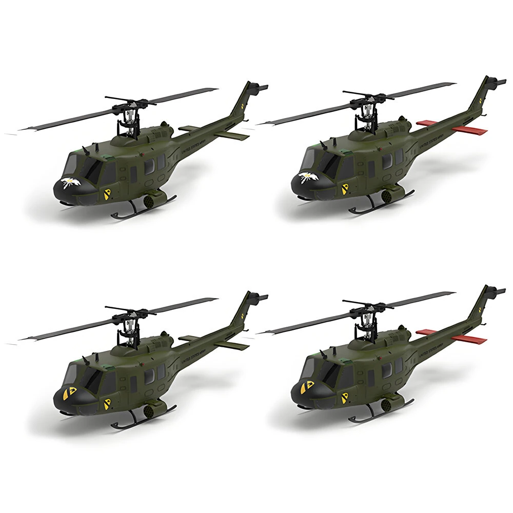 Eachine E190 1:34 UH-1 HUEY Scale 2.4G 6CH Altitude Hold Optical Flow Positioning Dual Brushless Motor RC Helicopter