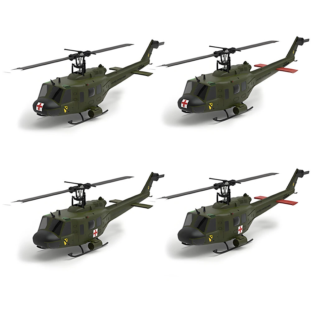 Eachine E190 1:34 UH-1 HUEY Scale 2.4G 6CH Altitude Hold Optical Flow Positioning Dual Brushless Motor RC Helicopter