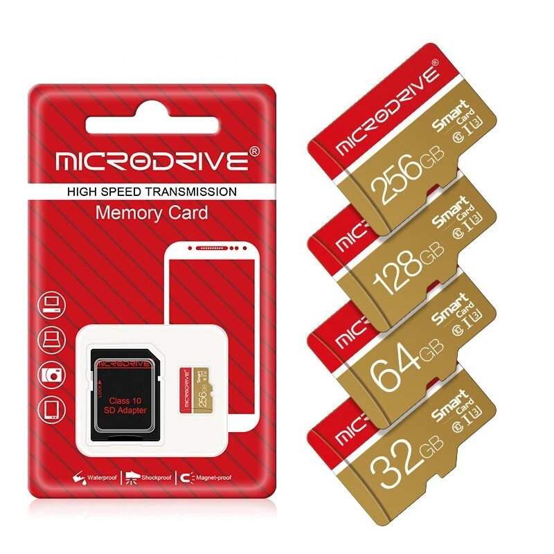 Microdrive CLASS10 High Speed TF Memory Card 32GB 64GB 128GB 256GB Micro SD Card Flash Card Smart Card for Driving Recorder Phone Camera