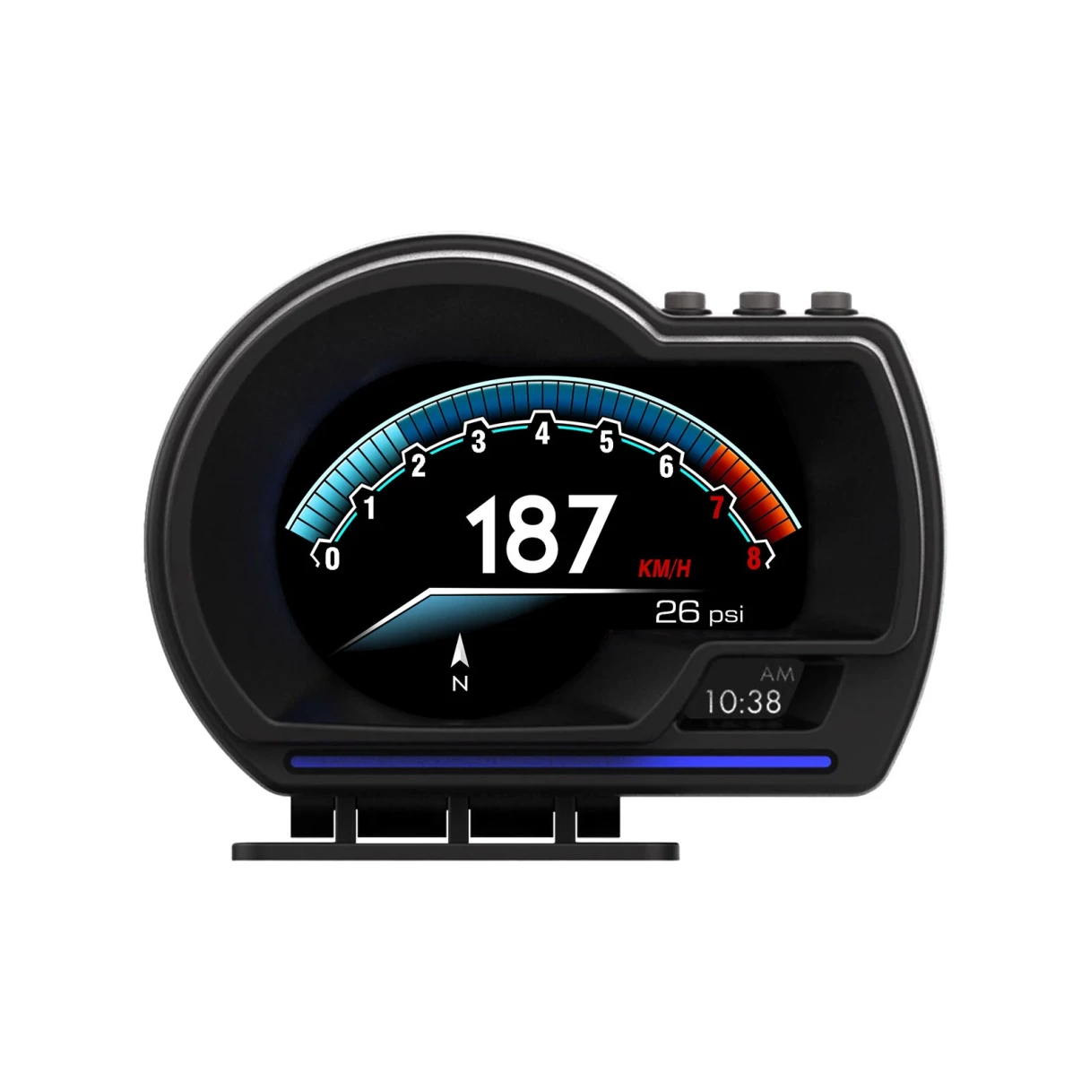 Car Head-Up Display OBD2+GPS Smart Car HUD Gauge Digital Odometer Security Alarm Water Temperature Alarm