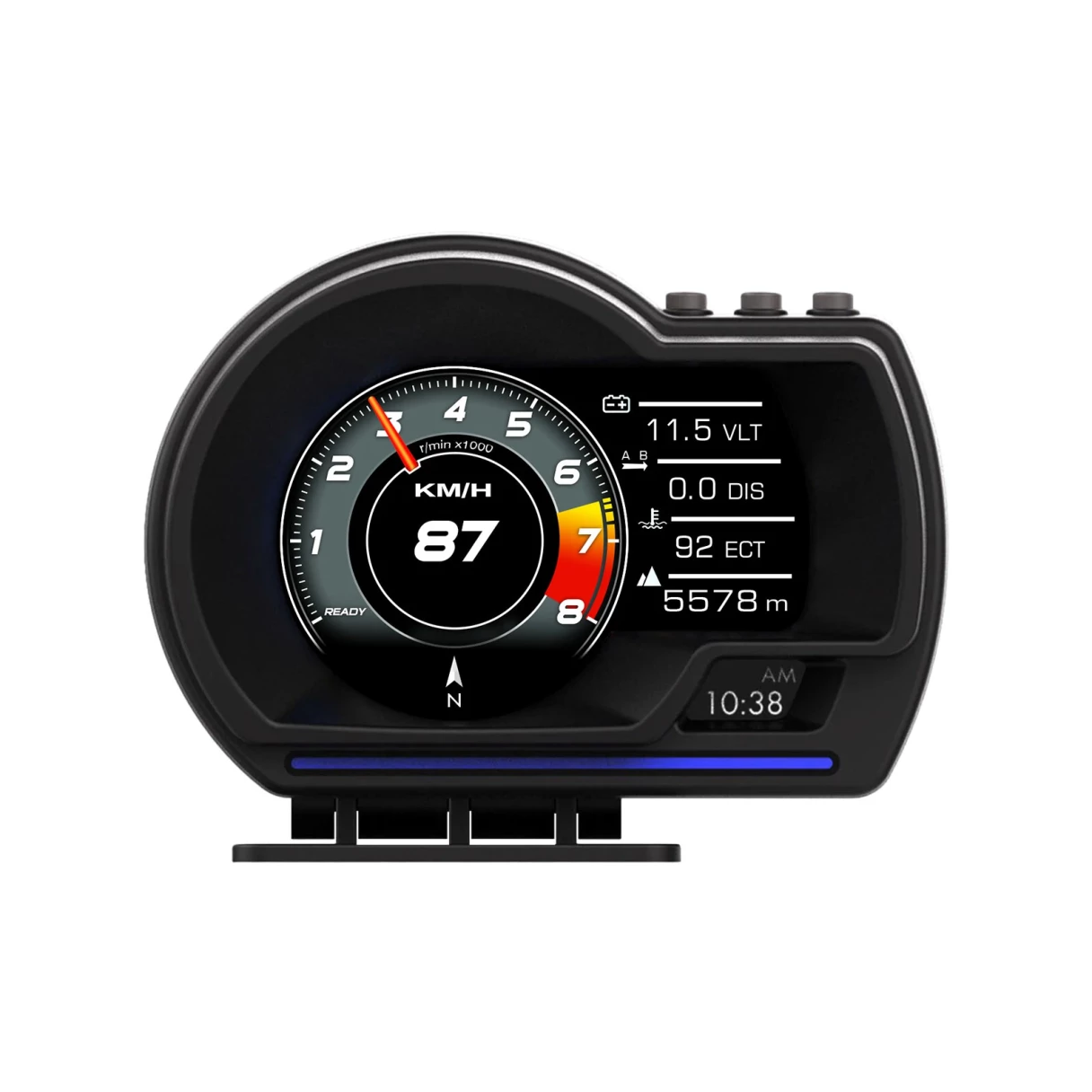 Car Head-Up Display OBD2+GPS Smart Car HUD Gauge Digital Odometer Security Alarm Water Temperature Alarm