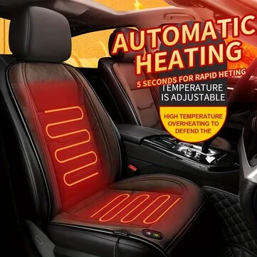 12V 24V Universal Car Heated Seat Cushion Plush Seat Electric Heated Pad for Winter Automotive Heating Pad Rapid Heating  Intelligent Temperature Control
