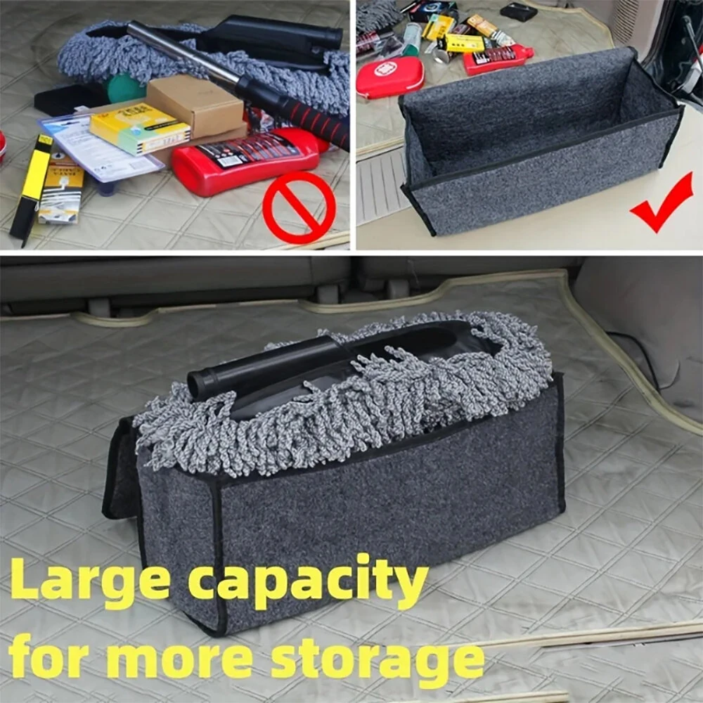 Car Trunk Organizer Storage Bag Anti Slip Compartment Boot Storage Organizer Tool  Storage Bag Trunk Organizer Soft Felt Storage Box