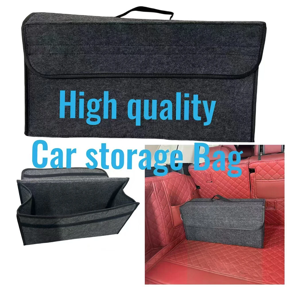 Car Trunk Organizer Storage Bag Anti Slip Compartment Boot Storage Organizer Tool  Storage Bag Trunk Organizer Soft Felt Storage Box