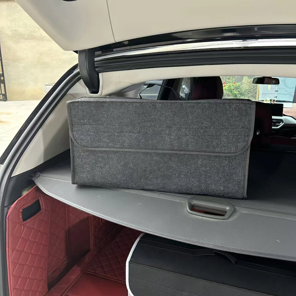 Car Trunk Organizer Storage Bag Anti Slip Compartment Boot Storage Organizer Tool  Storage Bag Trunk Organizer Soft Felt Storage Box