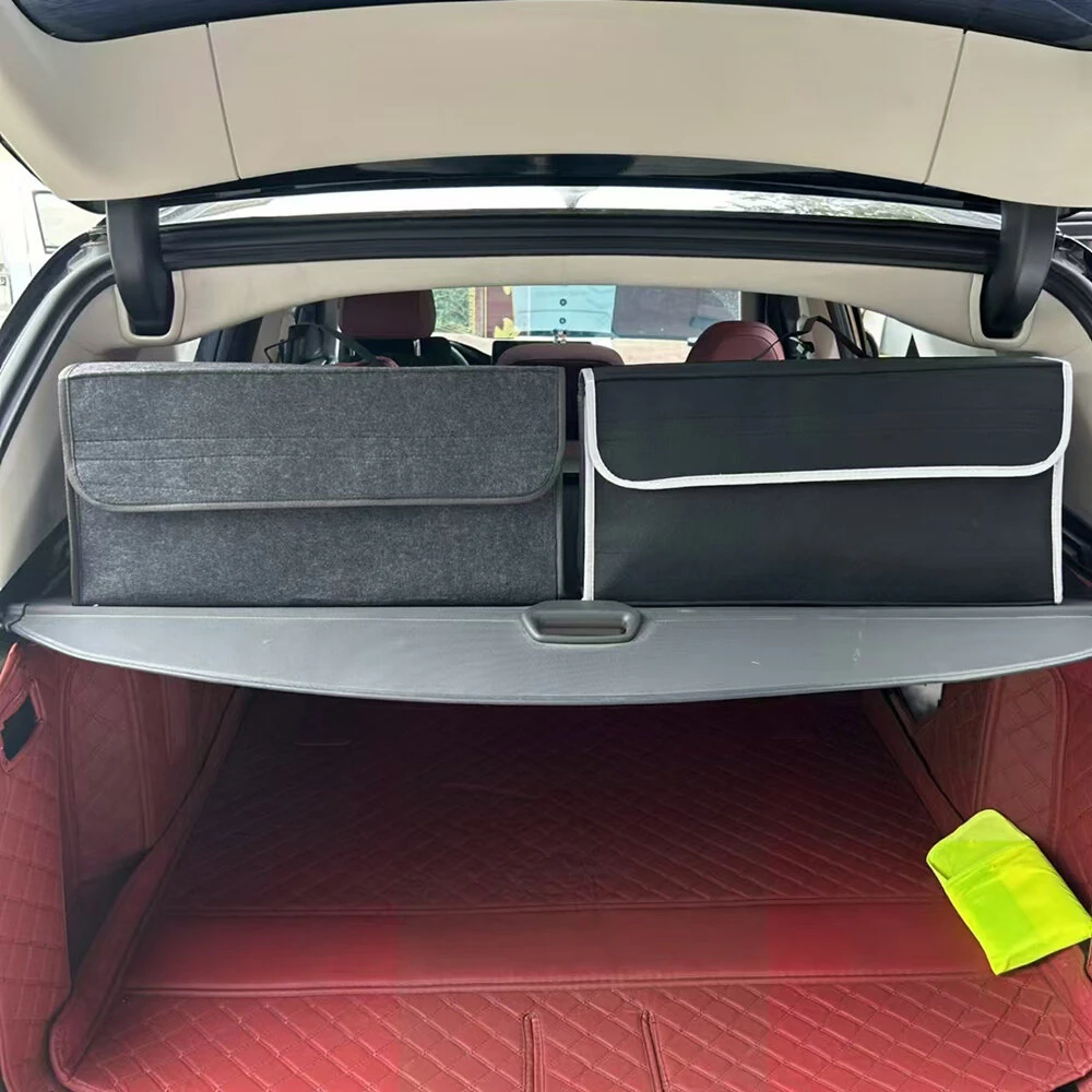 Car Trunk Organizer Storage Bag Anti Slip Compartment Boot Storage Organizer Tool  Storage Bag Trunk Organizer Soft Felt Storage Box