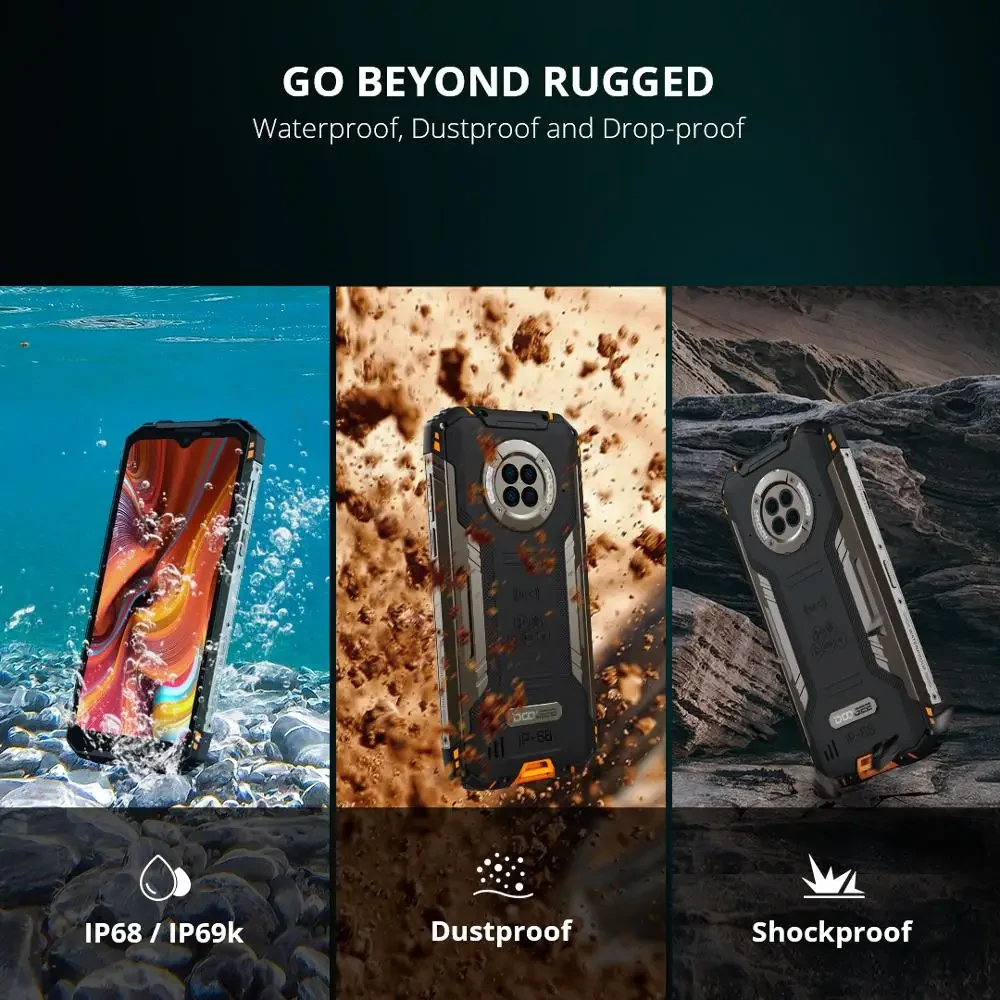 [EU Direct] DOOGEE S96 Pro 8GB 128GB Helio G90 6.22 inch 48MP Quad Camera 20MP Night Vision NFC 6350mAh IP68 IP69K 4G Rugged Smartphone