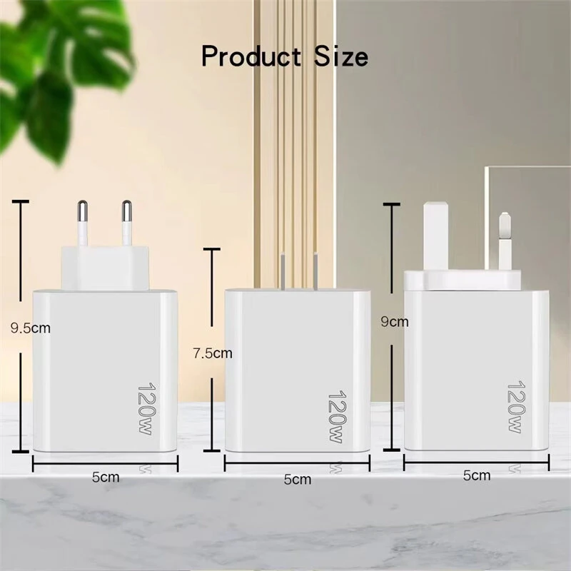 120W 5-Port USB PD Charger 2USB-A+3USB-C PD QC3.0 Fast Charging Wall Charger Adapter EU Plug US Plug for iPhone 15 14 13 Pro for Samsung Galaxy Z Flip6 for Huawei Nova Flip for Xiaomi Civi 4Pro