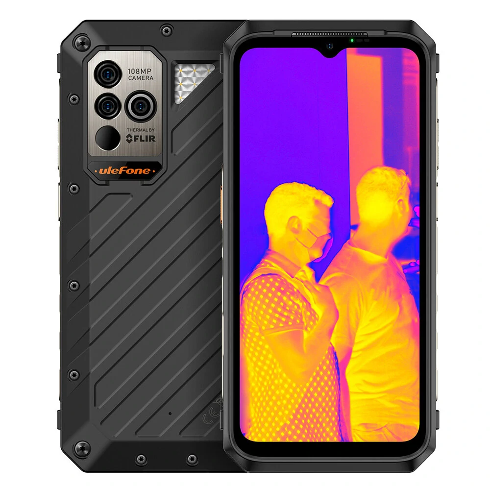 Ulefone Power Armor 19T Thermal Imaging Camera 108MP Triple Camera 17GB 256GB Helio G99 NFC 6.58 inch 120Hz 9600mAh 66W Fast Charge Wireless Charge IP68 IP69K Waterproof 4G Rugged Smartphone