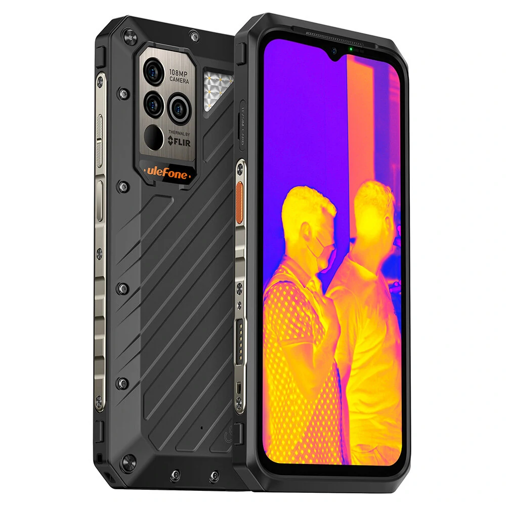 Ulefone Power Armor 19T Thermal Imaging Camera 108MP Triple Camera 17GB 256GB Helio G99 NFC 6.58 inch 120Hz 9600mAh 66W Fast Charge Wireless Charge IP68 IP69K Waterproof 4G Rugged Smartphone