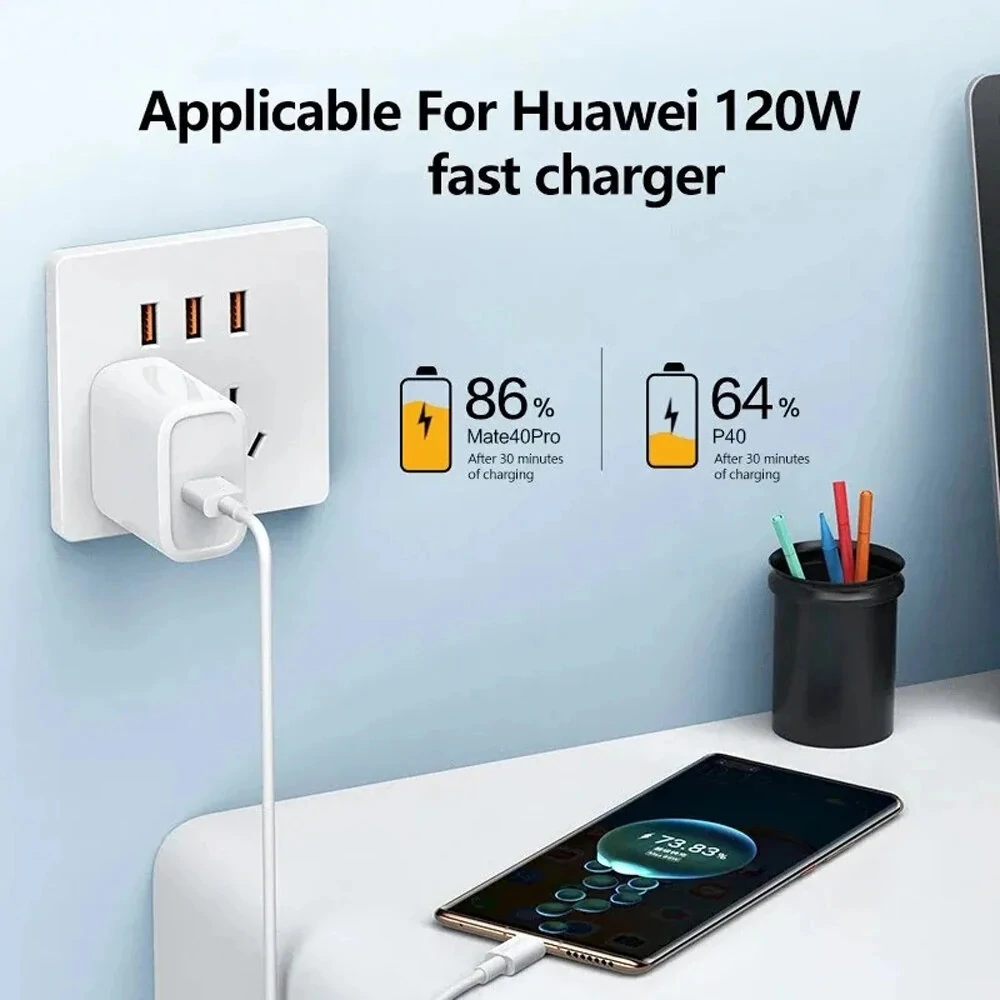 10A 120W USB-A to Type-C Cable Fast Charging Data Transmission Tinned Copper Core Line 1M/2M Long for iPhone 15 15 Plus for Huawei Pura70 Ultra for Honor V40 for Xiaomi Civi4 Pro