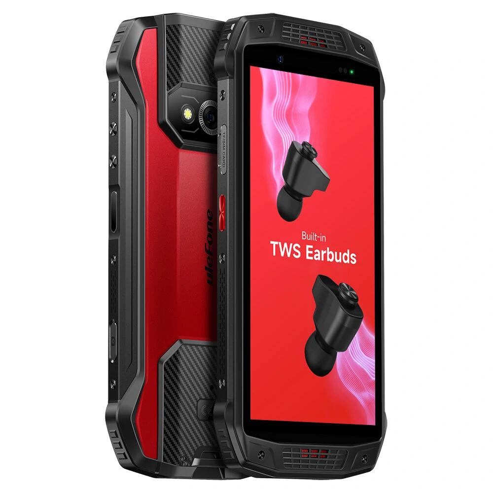 Ulefone Armor 15 Built-in TWS Earbuds Helio G35 6GB 128GB 5.45 inch 60Hz Dual Speakers NFC 6600mAh Android 12 IP68 IP69K Waterproof 4G Rugged Smartphone