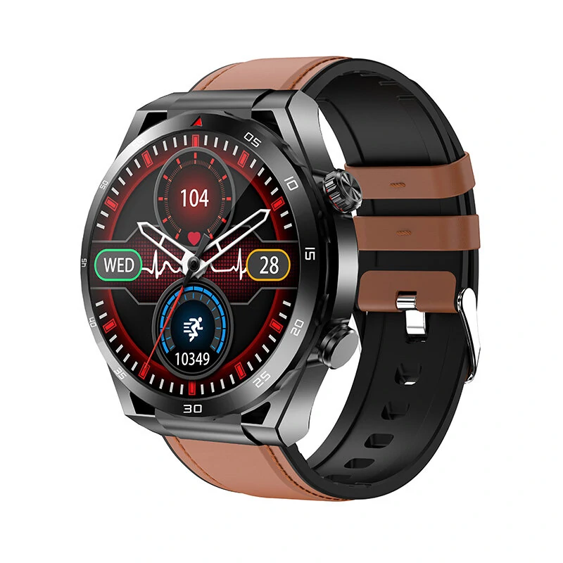 ET450 1.39inch HD Screen bluetooth Call ECG Heart Rate Blood Pressure SpO2 Monitor Non-invasive Blood Glucose Measurement HRV Function Sleep Monitoring Multi-sport Modes Music Playback IP67 Waterproof Smart Watch