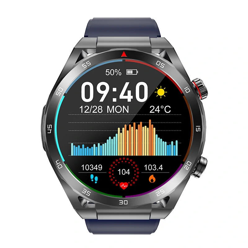 ET450 1.39inch HD Screen bluetooth Call ECG Heart Rate Blood Pressure SpO2 Monitor Non-invasive Blood Glucose Measurement HRV Function Sleep Monitoring Multi-sport Modes Music Playback IP67 Waterproof Smart Watch