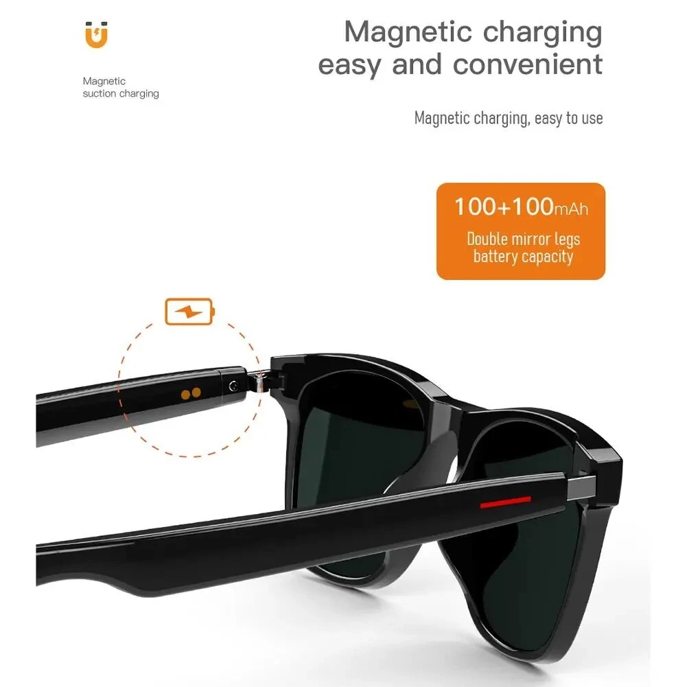 SENBONO E10-C Smart Glasses Listening Music Calling Bluetooth-compatible Audio Sunglasses With Touch Remote Camera