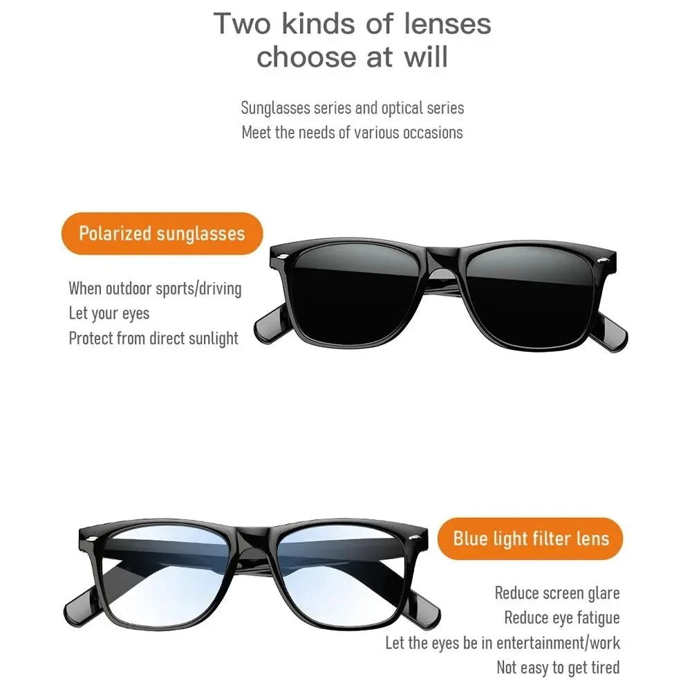 SENBONO E10-C Smart Glasses Listening Music Calling Bluetooth-compatible Audio Sunglasses With Touch Remote Camera