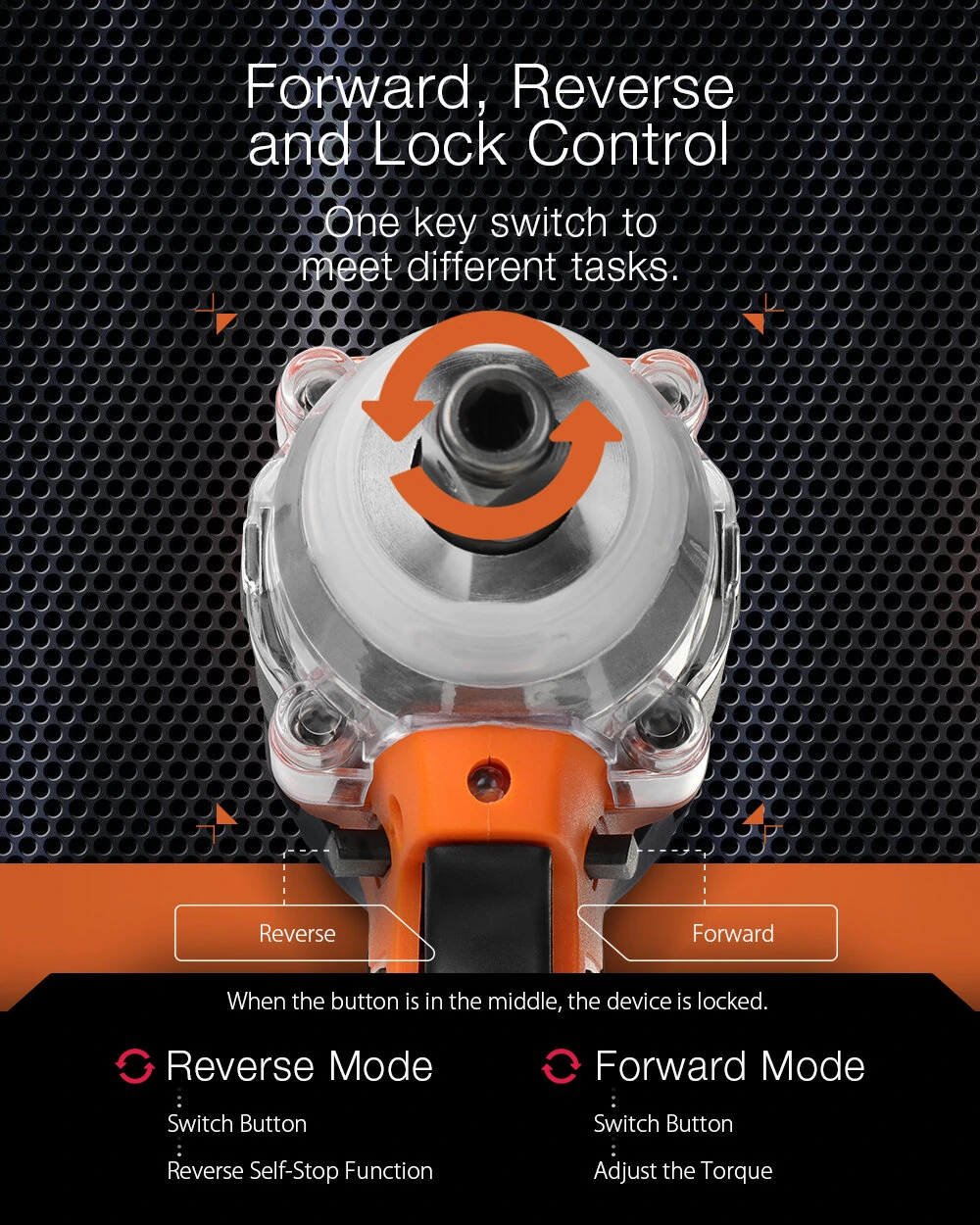 Topshak TS-PW1 380N.M Brushless Electric Impact Wrench LED Working Light Rechargeable Woodworking Maintenance Tool W/ Battery Also For Mak