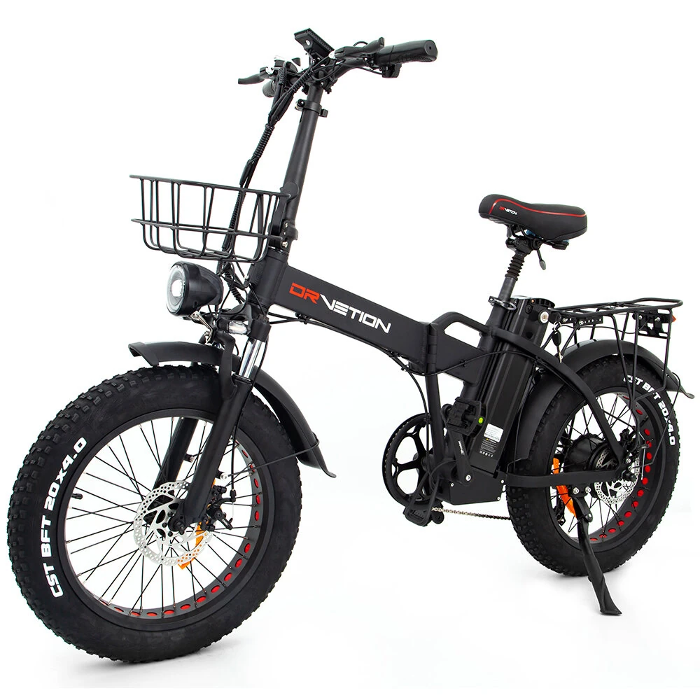 [EU DIRECT] DRVETION AT20 Electric Bike 48V 15Ah SamsungBattery 750W Motor 20*4.0inch Tires 65-85KM Max Mileage Range 150KG Max Load Folding Electric Bicycle