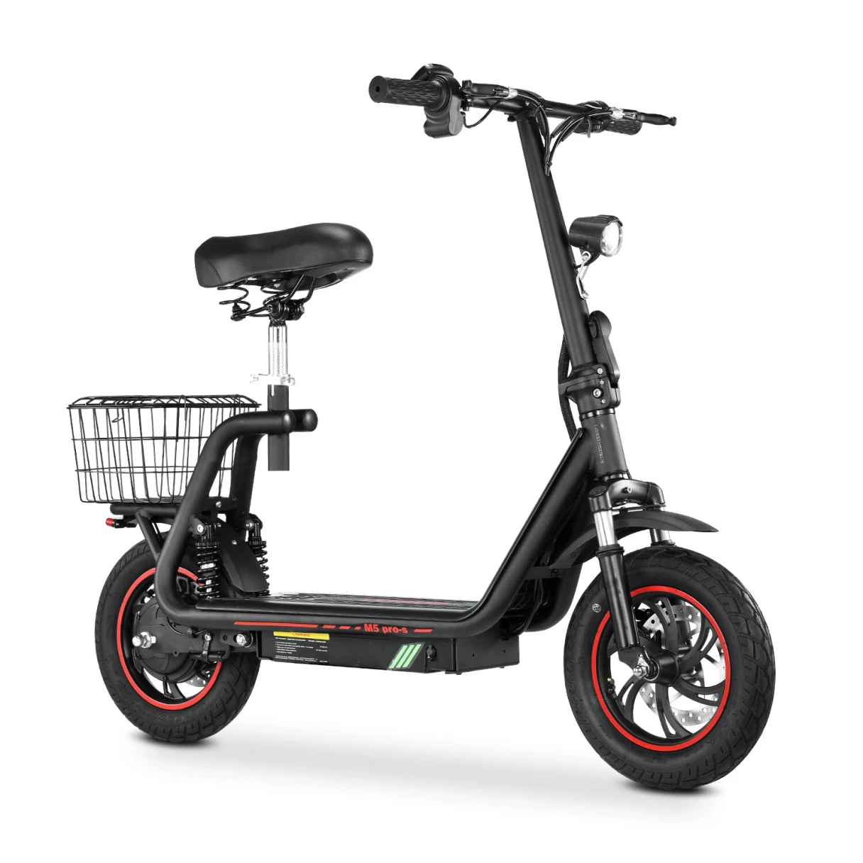 [EU Direct] HONEY WHALE M5 PRO-S Electric Scooter with Seat 48V 13AH Battery 500W Motor 12inch Pneumatic Tires 35KM Max Mileage 120KG Max Load Folding E-Scooter