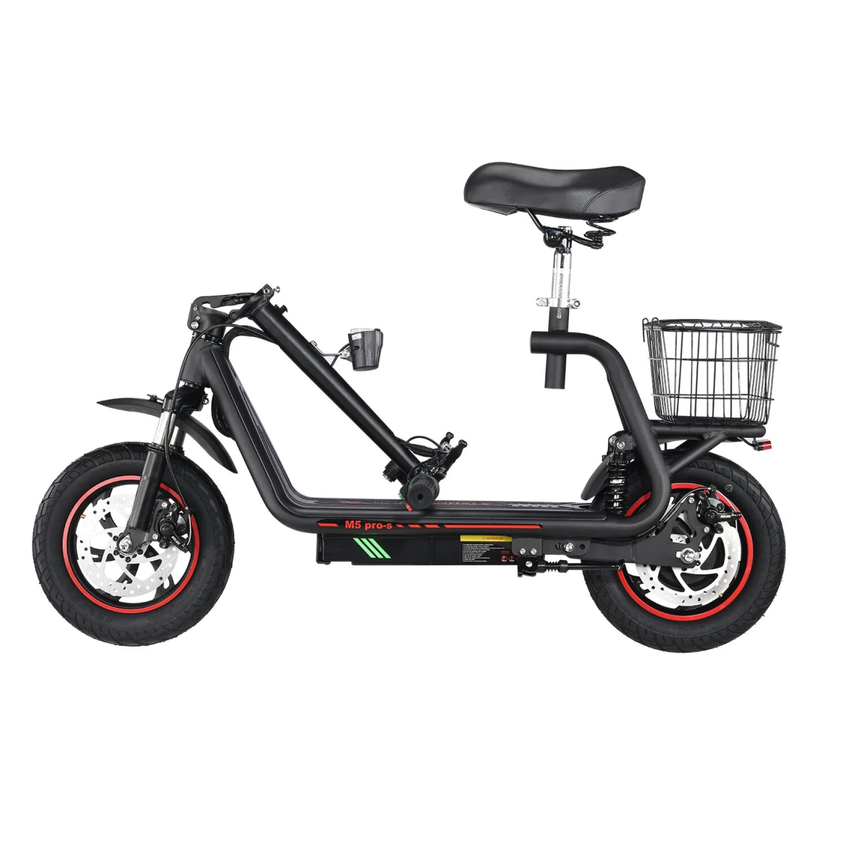 [EU Direct] HONEY WHALE M5 PRO-S Electric Scooter with Seat 48V 13AH Battery 500W Motor 12inch Pneumatic Tires 35KM Max Mileage 120KG Max Load Folding E-Scooter