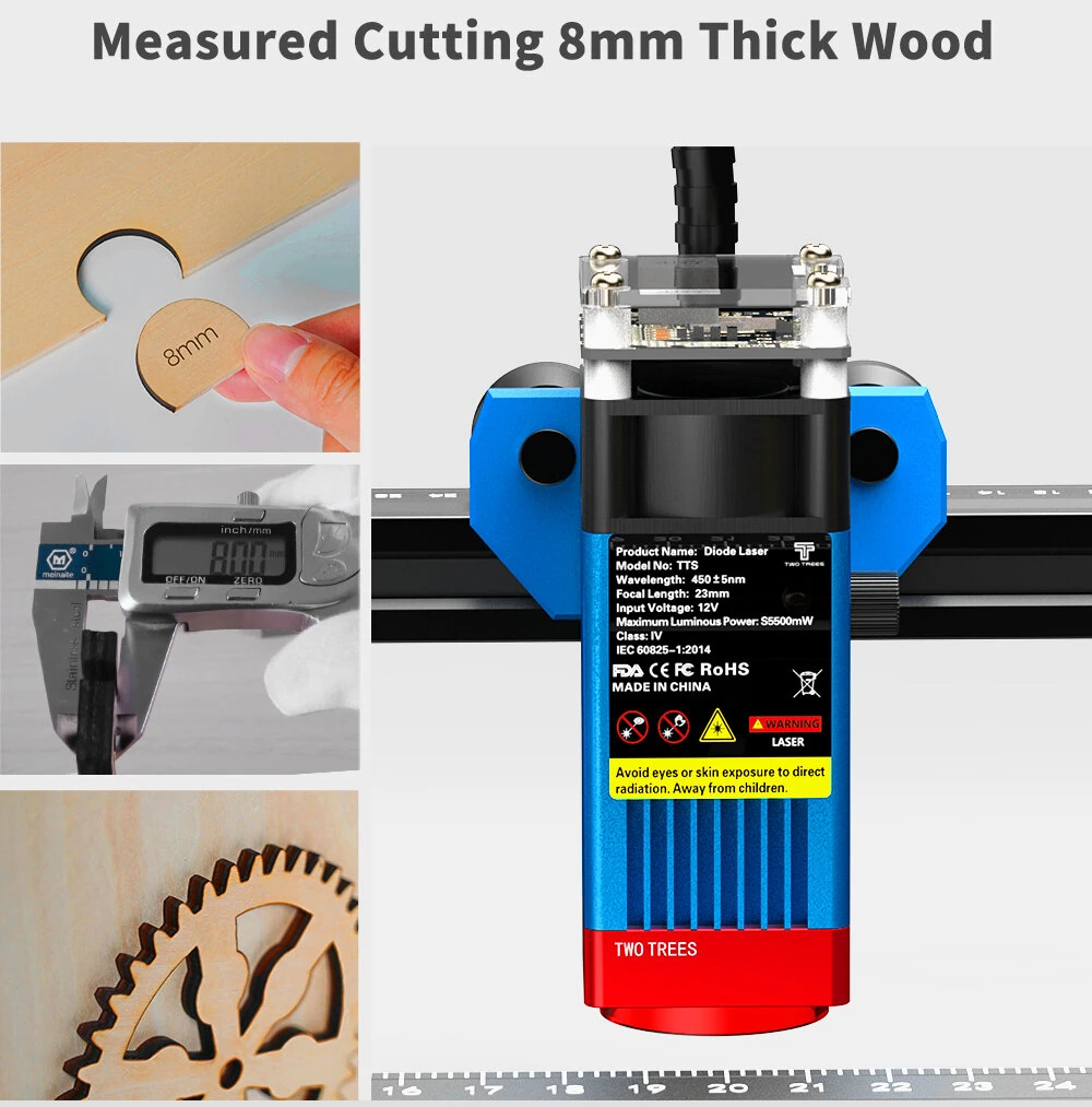 [EU/UK/BR Direct] TWOTREES TTS-55 PRO Diode Laser Engraver 300x300mm Engraving Area Upgraded Engraving Cutting Tool for Wood Metal Aluminum Glass Leather