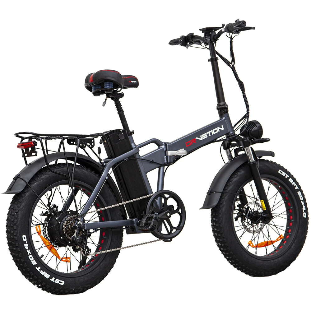 [EU DIRECT] DRVETION AT20 Electric Bike 48V 15Ah SamsungBattery 750W Motor 20*4.0inch Tires 65-85KM Max Mileage Range 150KG Max Load Folding Electric Bicycle