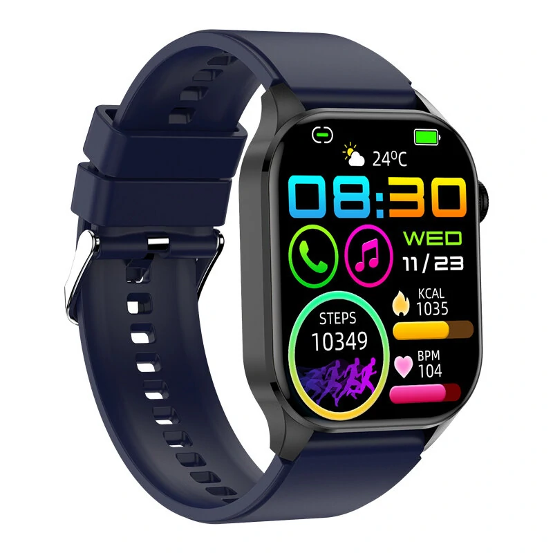 T98 2.04inch AMOLED Screen bluetooth Call Non-invasive Blood Glucose Heart Rate Blood Pressure SpO2 Monitor Uric Acid Lipid Monitoring Meto Function SOS Emergency Call Sleep Monitoring Multi-sport Modes Music Playback IP68 Waterproof Smart Watch