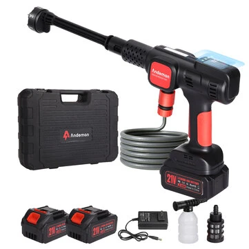 Andeman 3.0Ah 4 Gears 2Batteries Electric Spray Gun Brushless Electric High Pressure Washer 6-in-1 Car Washing Garden Water Spray Gun