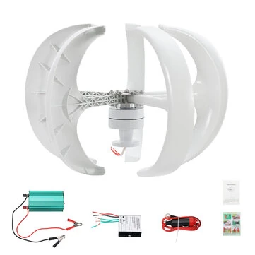 5 Blades Wind Turbine Generator 12V/24V Permanent Magnet with Charge Controller High Energy Utilization Reliable Operation