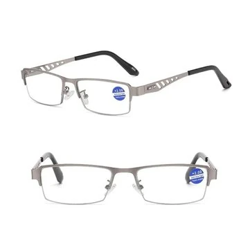 1 Pair Half Frame Anti-blue light HD Reading Glasses Business Style Men's Presbyopia Eyewear Glasses