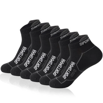 6 Pairs High Quality Men's Sports Socks Men Non Slip Athletic Short Socks Comfy Cotton Socks Breathable Run Ankle Socks
