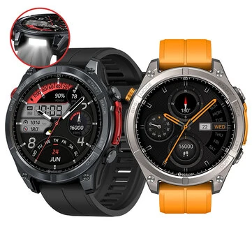 [World Premiere]Zeblaze Stratos 4 1.43-inch AMOLED GPS 5ATM&IP69K Waterproof Built-in Flashlight Compass&Barometric Altimeter 60 days Battery Life Voice Assistant bluetooth Call Heart Rate Sp