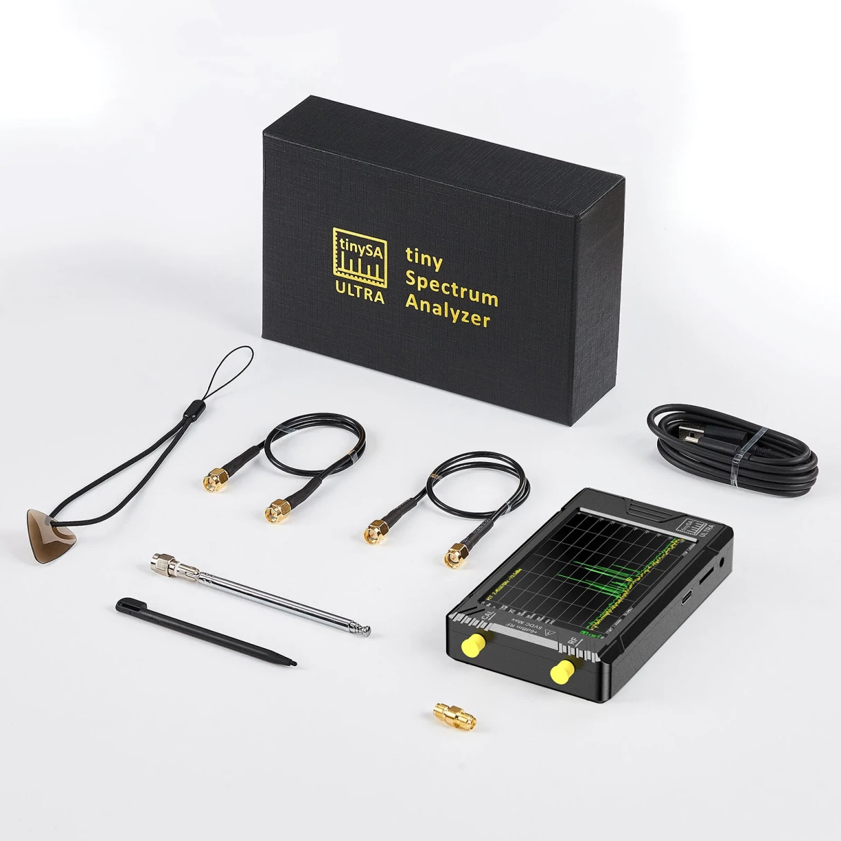 Handheld 4" Display Tiny Spectrum Analyzer TinySA ULTRA 100kHz to 5.3GHz with 32GB Card Version V0.4.5.1
