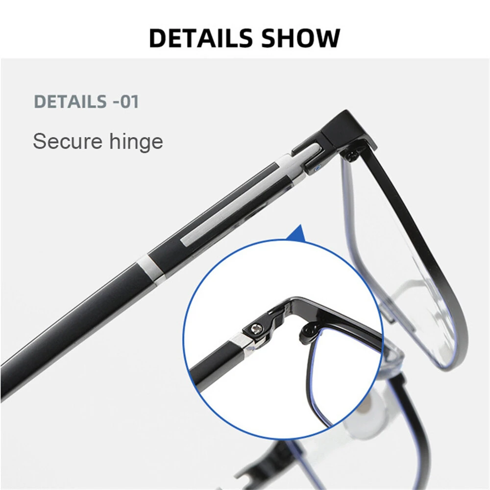 Photochromic Auto Zoom Reading Glasses HD Near Far Anti-blue Light Business Presbyopia Glasses
