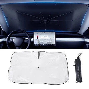 Car Sunshade Umbrella Front Windshield Retractable Sun Protection Heat Insulation Car Umbrella Side Baffle Sunshade 360° Rotating With Bendable Arm Handle