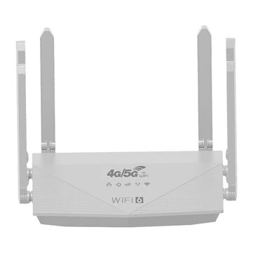 WR900 4G LTE 5G WiFi 6 Router with SIM Card Slot 6 High-Gain Antennas 4 Gigabit Ports 300Mbps High-Speed Wireless Plug and Play for Home Office